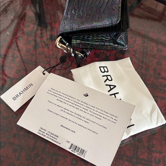 Brahmin Minuette Crossbody Wallet Bag Multi Symphonic Green Leather NWT - Picture 4 of 10